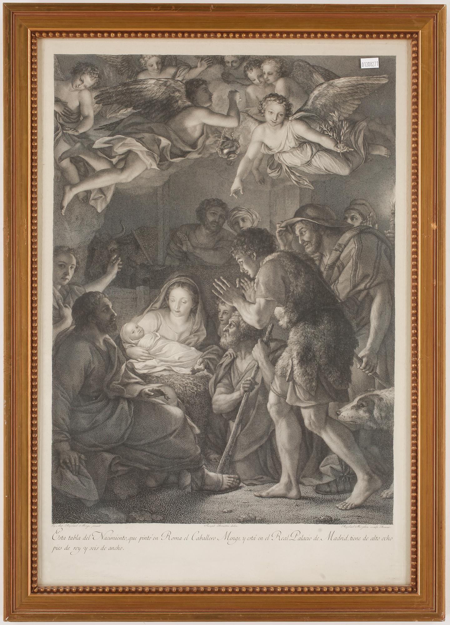 ANTON RAPHAEL MENGS, efter, gravyr, 1700-tal.
