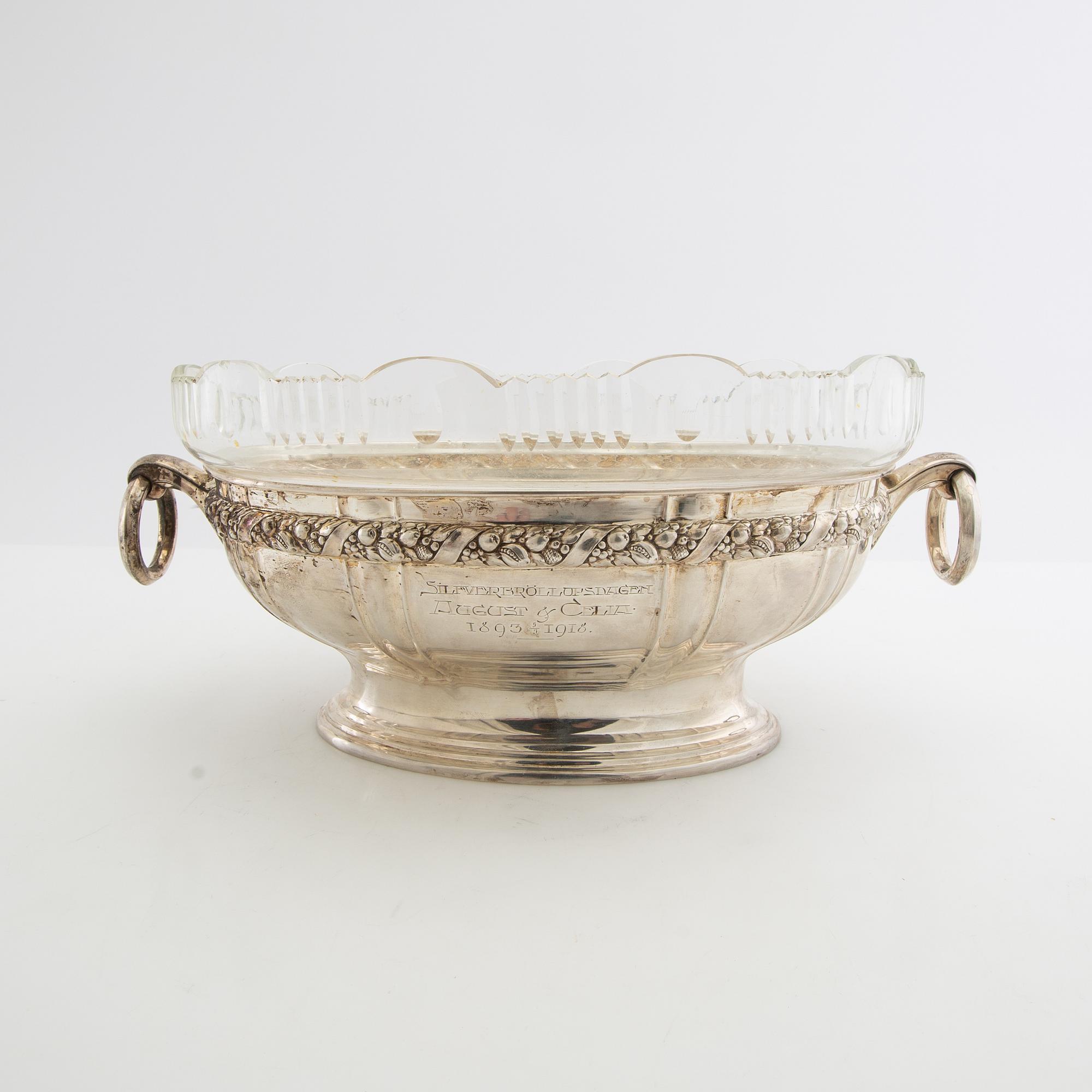 Jardinière silver Art Nouveau early 20th century.