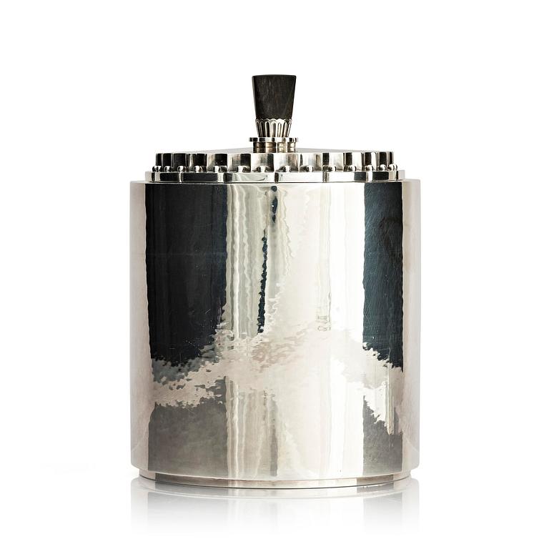 Georg Jensen, a sterling silver Tobacco jar, designed in 1926, Copenhagen 1933-1944.