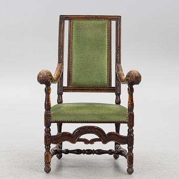 A Baroque armchair, 18th century.