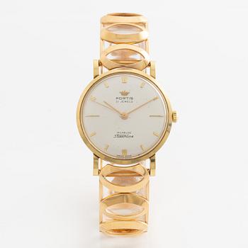 Fortis, Streamline, armbandsur, 18K guld, 34 mm.