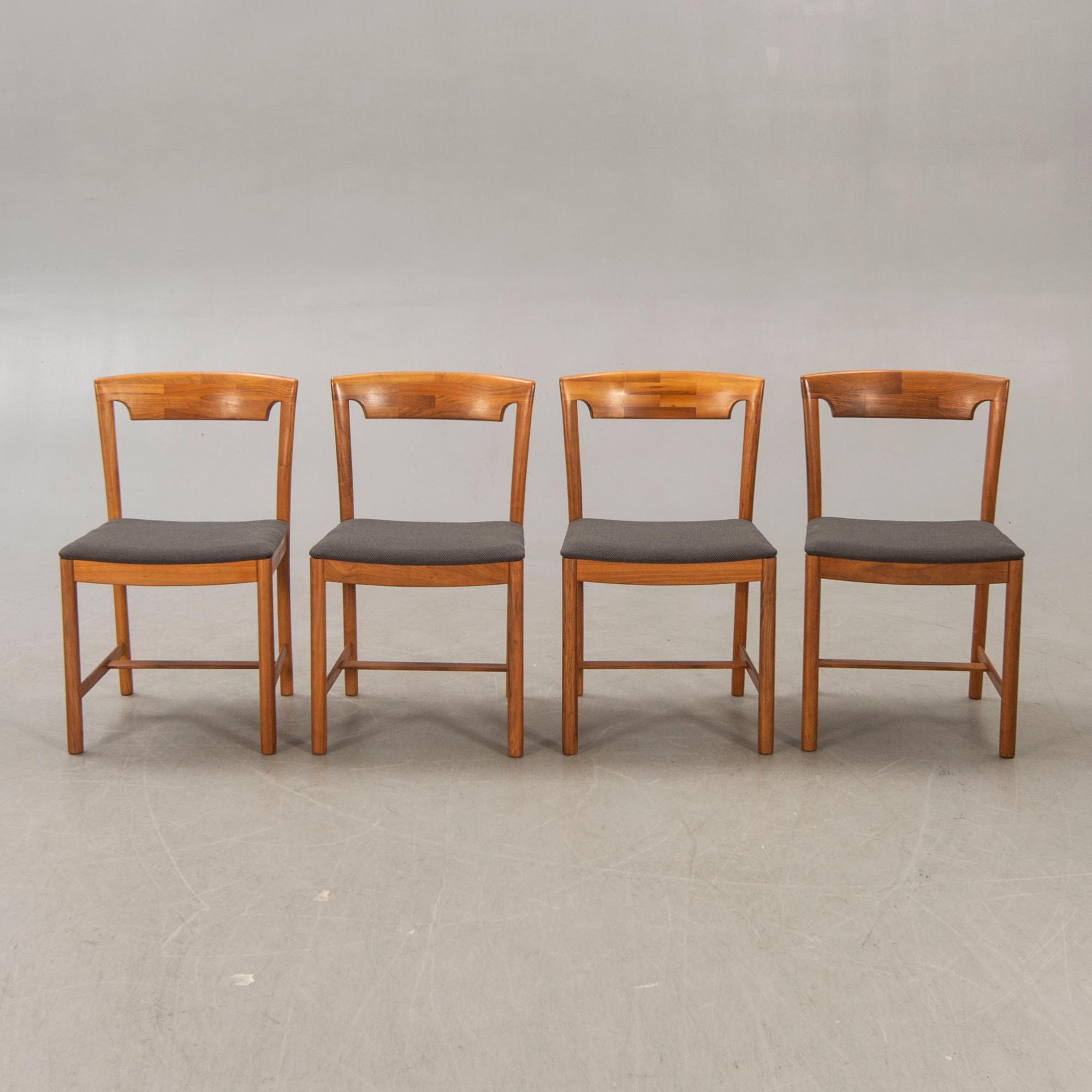 Chairs, 4 pcs, probably Denmark, 1960s.