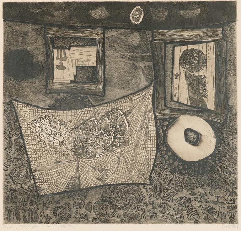 Vive Tolli, etsning, signerad och daterad 1968, numrerad 17/30.