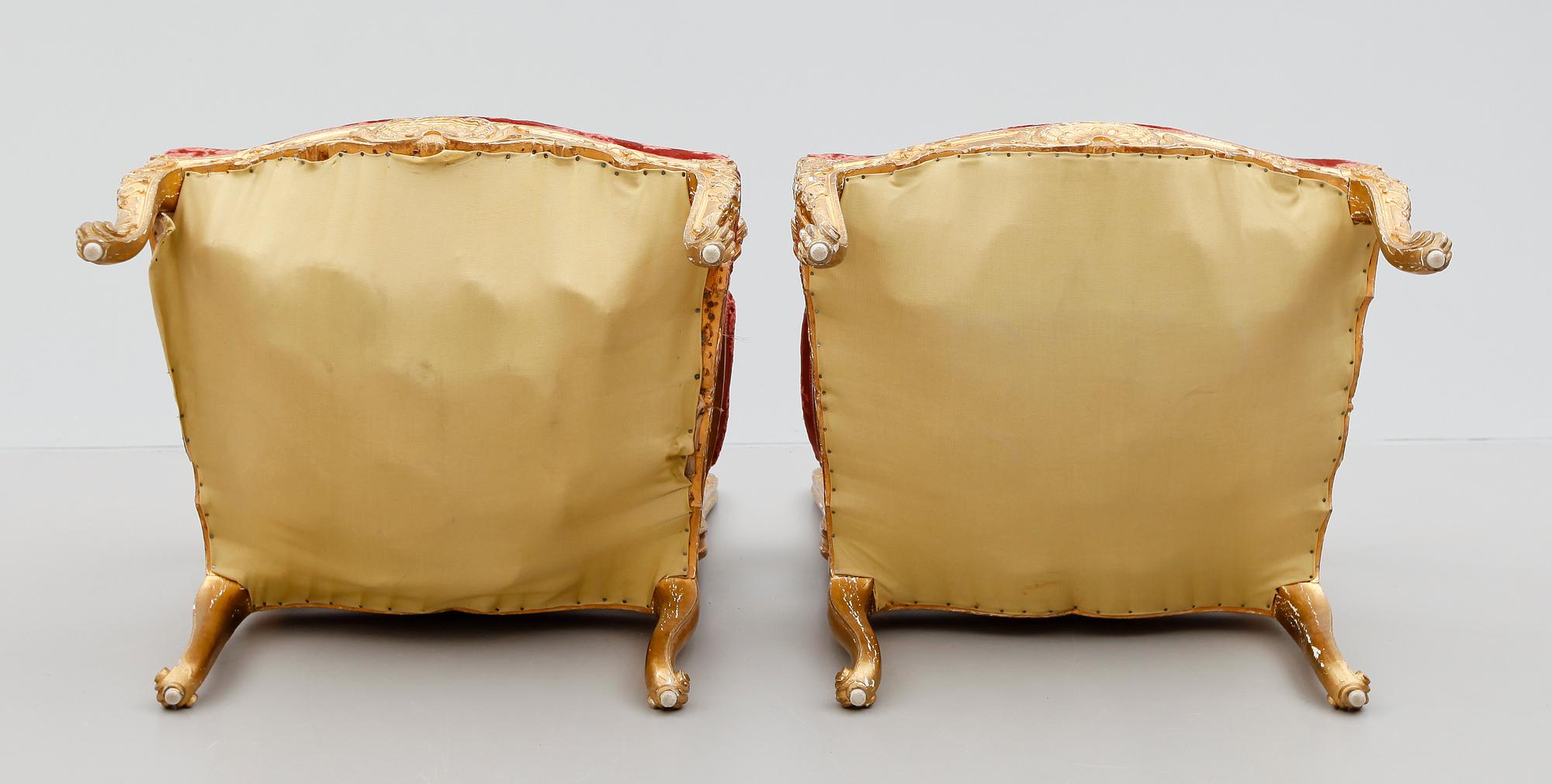 KARMSTOLAR, 1 par, Frankrike, 1800-/1900-tal.