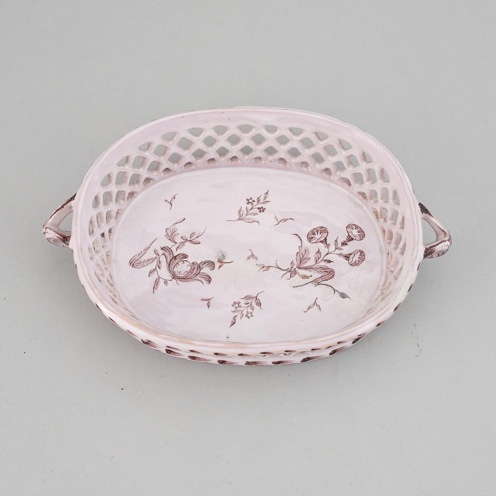 Gallerkorg, fajans. Rörstrand, 1700-tal.