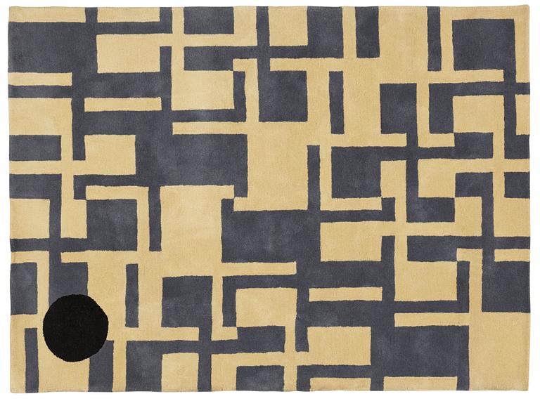 Olle Borg, a carpet, "Composition 1", hand tufted, ca 220 x 163 cm, signed Olle Borg EA 2/3 at the back on one of the labels.