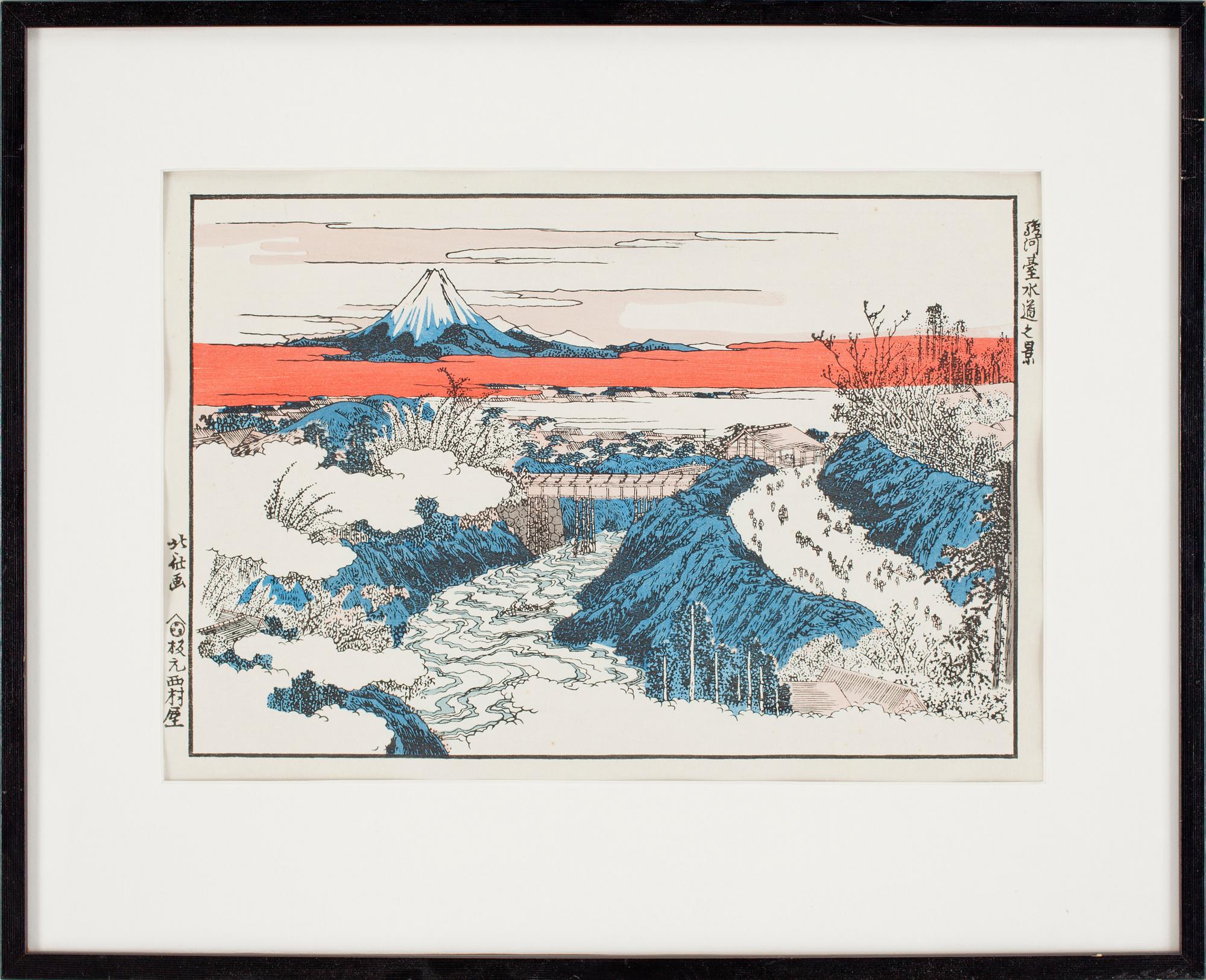TRÄSNITT, efter Hokusai, Japan, 1900-tal.