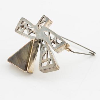 Jan-Christer Lundqvist, brooch, sterling silver with spectrolite, Skövde.