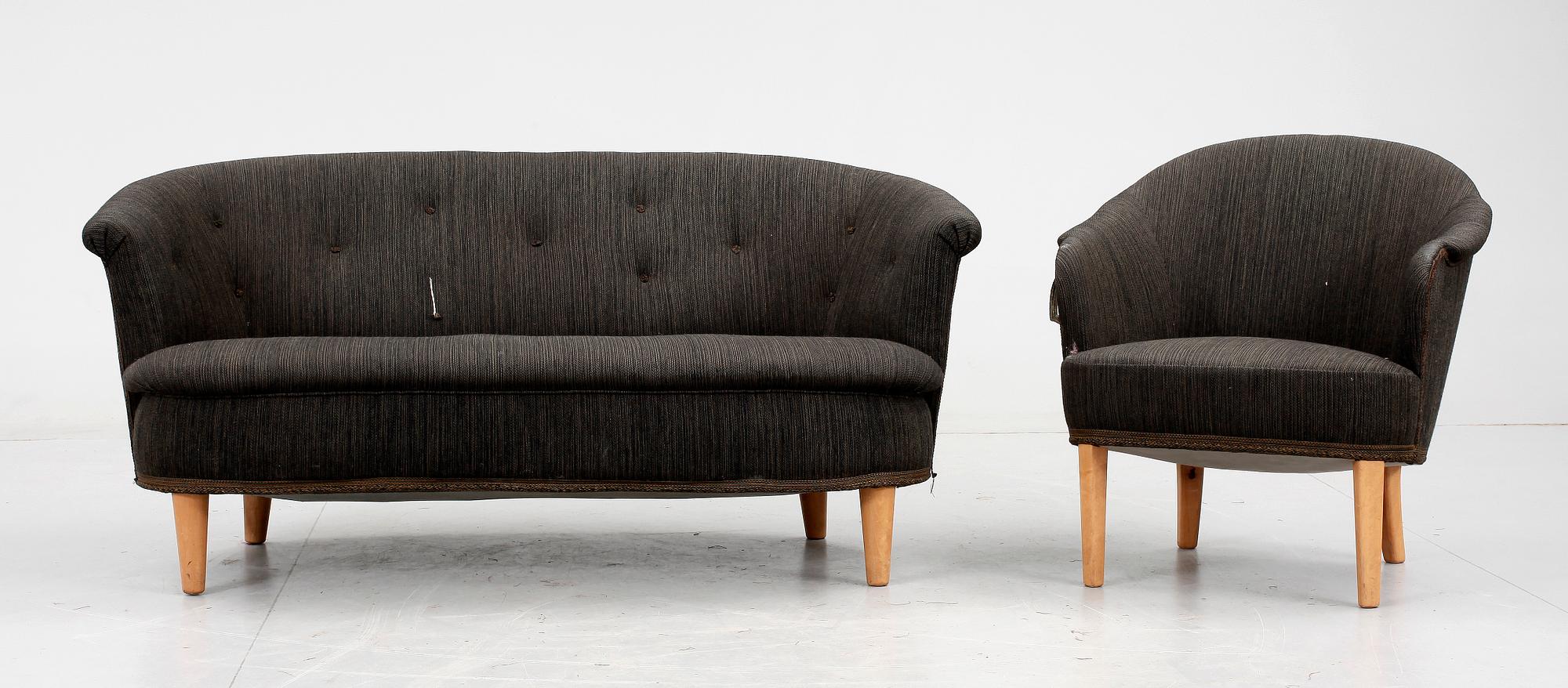 SOFFA och FÅTÖLJ, Carl Malmsten.