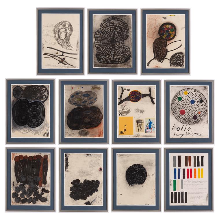 Terry Winters, lithographs in colours, 11, 1985-1986, signed. First lithograph numbered 26/39.