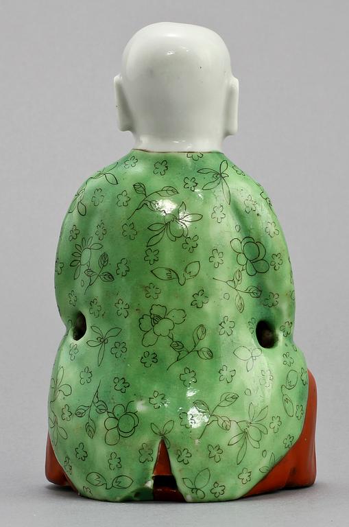 FIGURIN FÖR RÖKELSE, porslin, Kina, 1800/1900-tal.