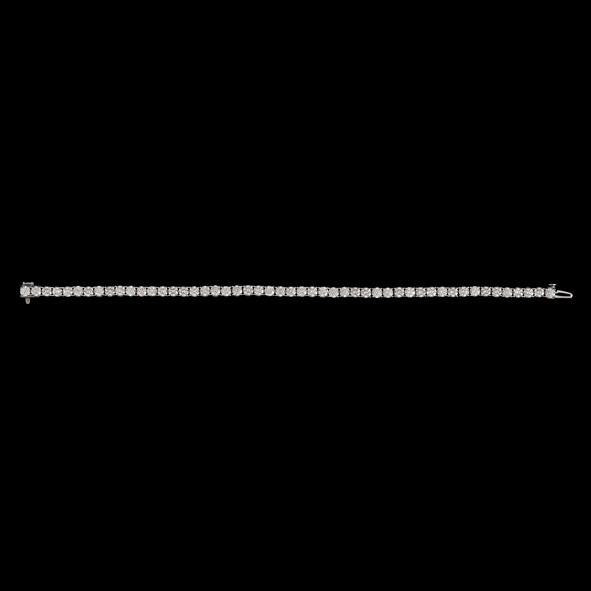 A brilliant-cut diamond, circa 8.20 ct, line bracelet.