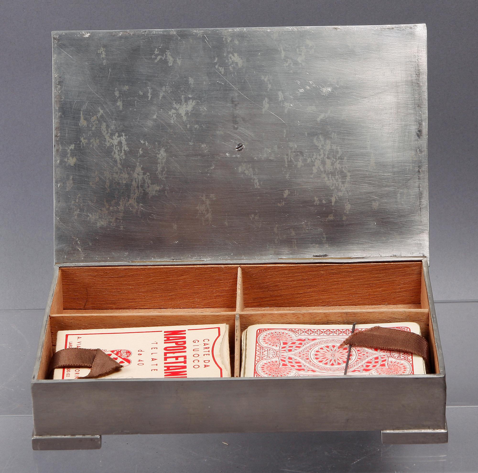 LOCKASK, tenn, 1940-tal, undertill märkt Svenskt Tenn.