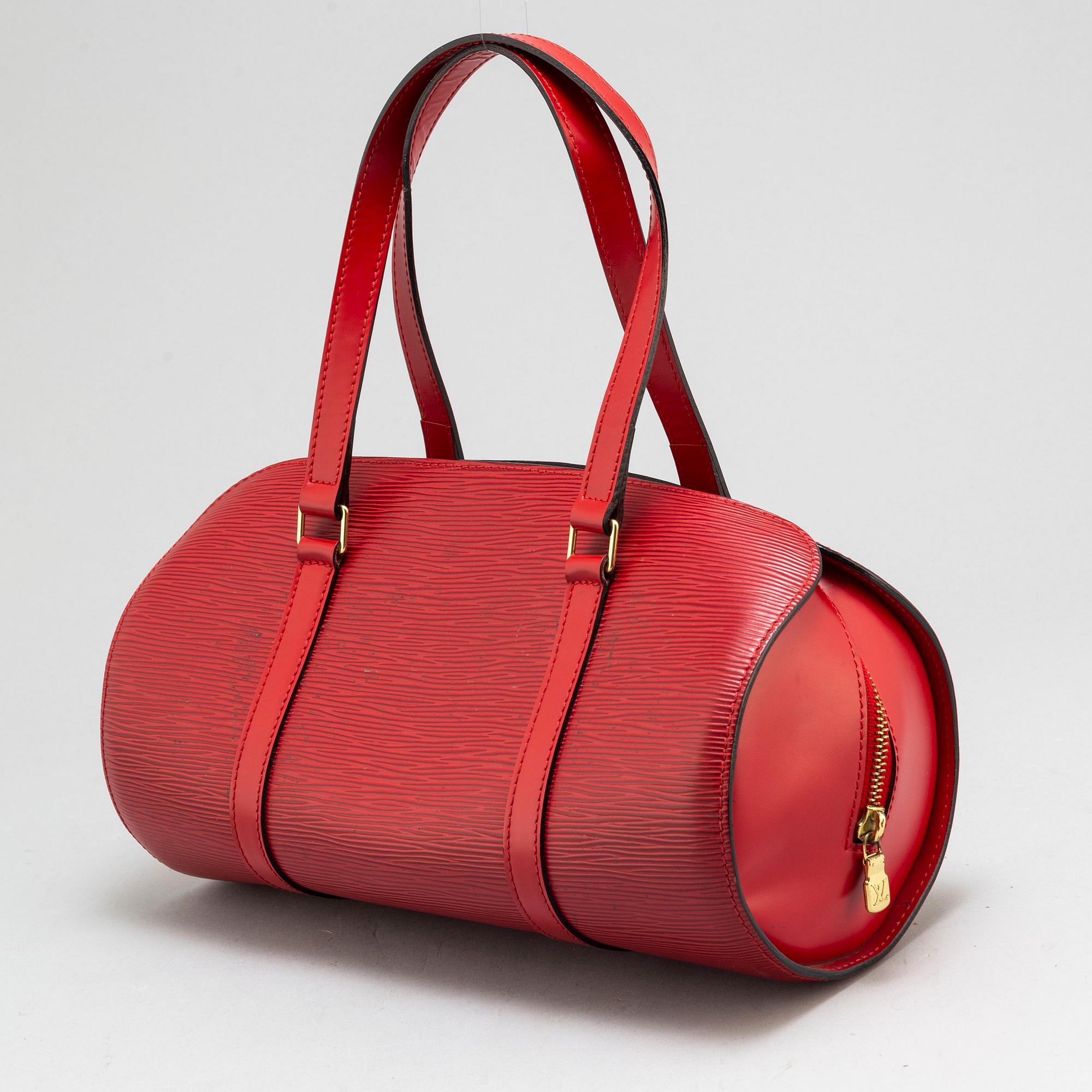 LOUIS VUITTON,  a red 'Epi Soufflot' bag.