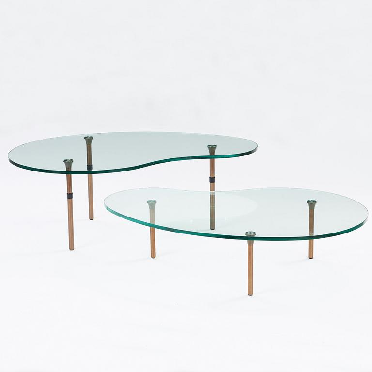 A set of two Enzo Mari 'Ambo' sofa tables, Zanotta, Italy.