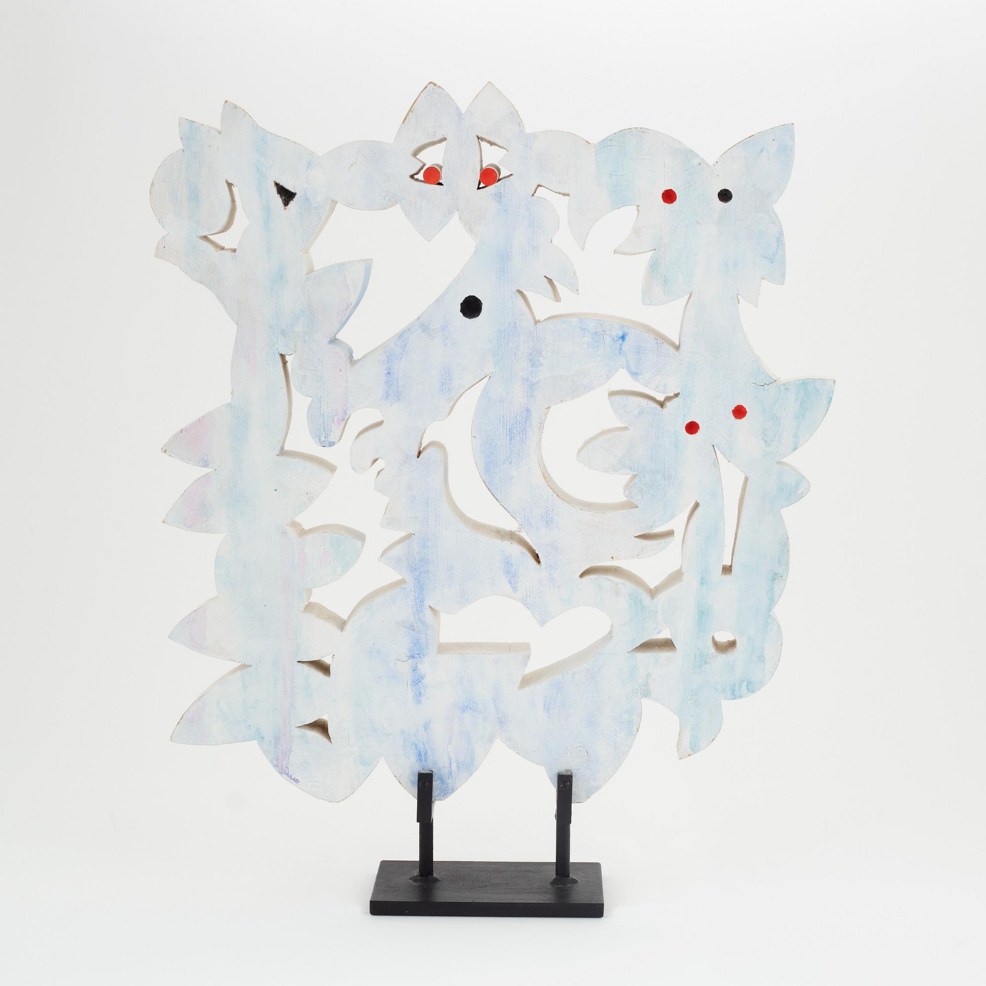 Per Olof Ultvedt, a painted wooden sculpture, signed  P.O. Ultvedt 83.