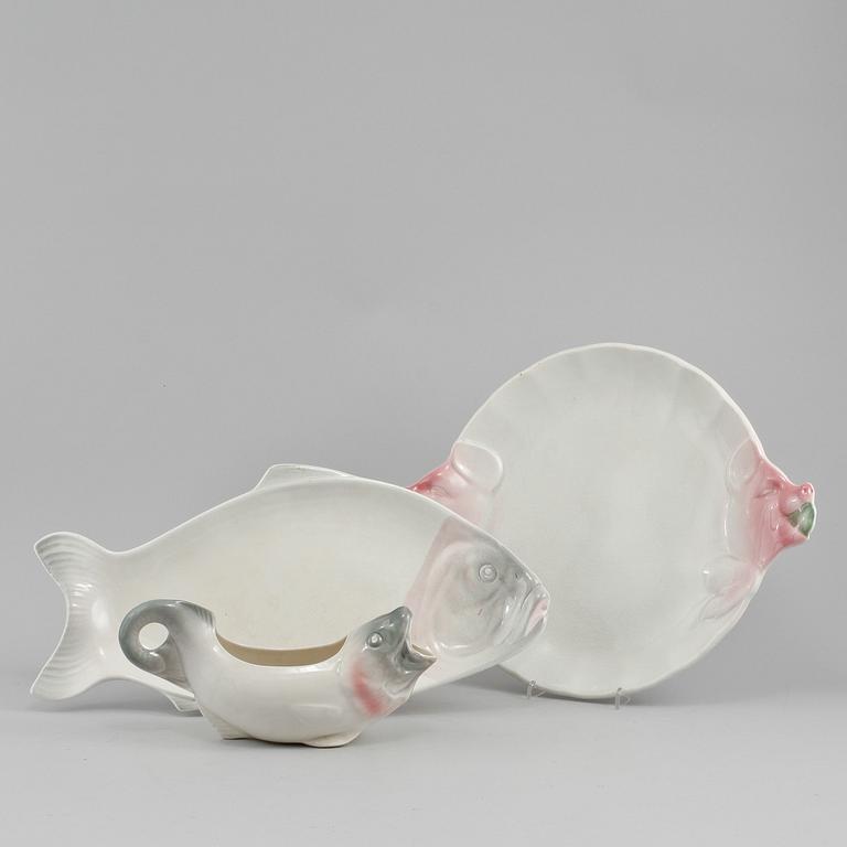 PARTI SERVISDELAR, 3 st, flintgods, Rörstrand samt Göteborg, 1900-talets första del.