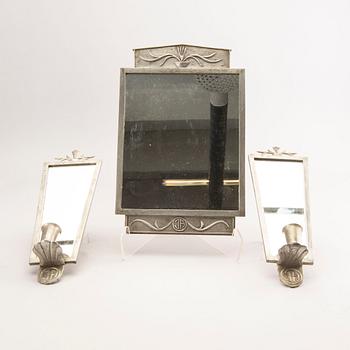 Spegel samt spegellampetter ett par 1930/40-tal, Swedish Modern.