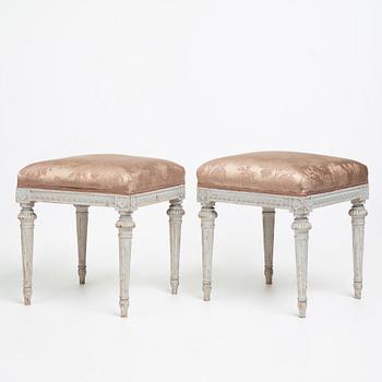 A pair of Gustavian stools by Erik Öhrmark (master in Stockholm 1777-1813).