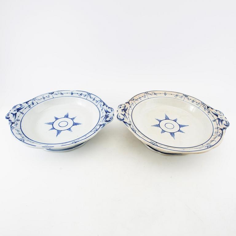 Carafes/trays 3 pcs Gustavsberg early 20th century.
