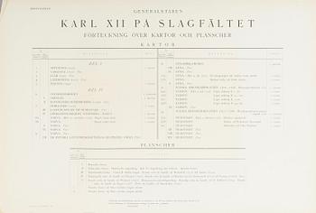 BÖCKER, 4 volymer SAMT KARTVERK, Karl XII på Slagfältet, Generalstaben, PA Norstedts & Söner, Stockholm 1919.