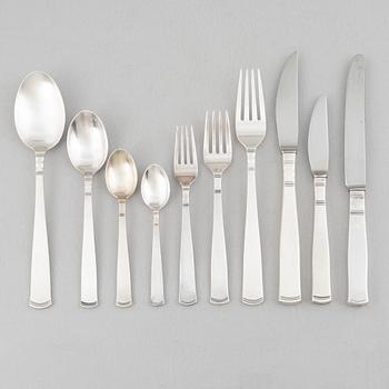 Jacob Ängman, a silver cutlery service, "Rosenholm", GAB (84 pieces).
