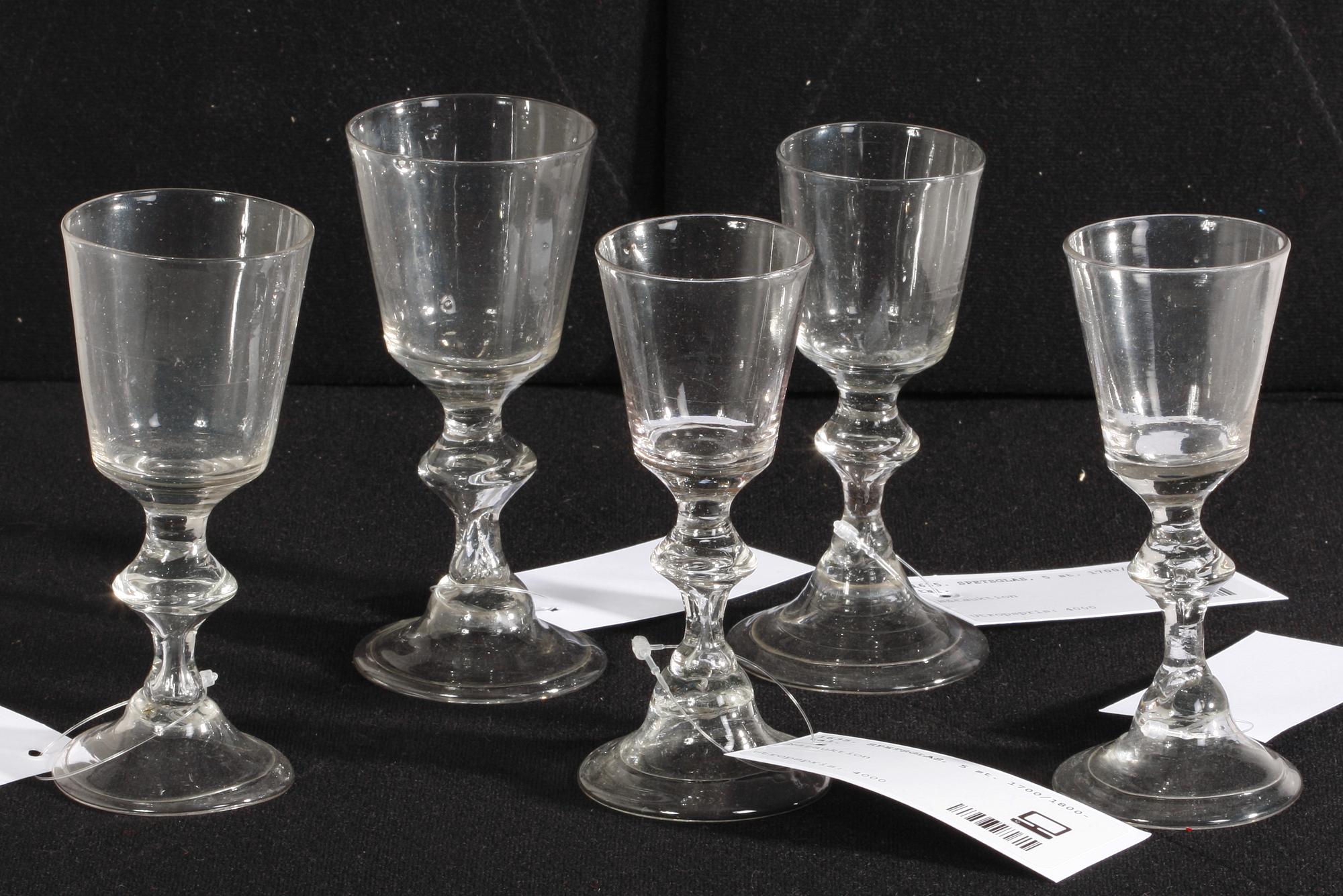 SPETSGLAS, 5 st. 1700/1800-tal.