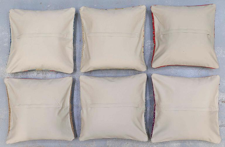 Six Kilim cushions, ca 50 x 50 cm.