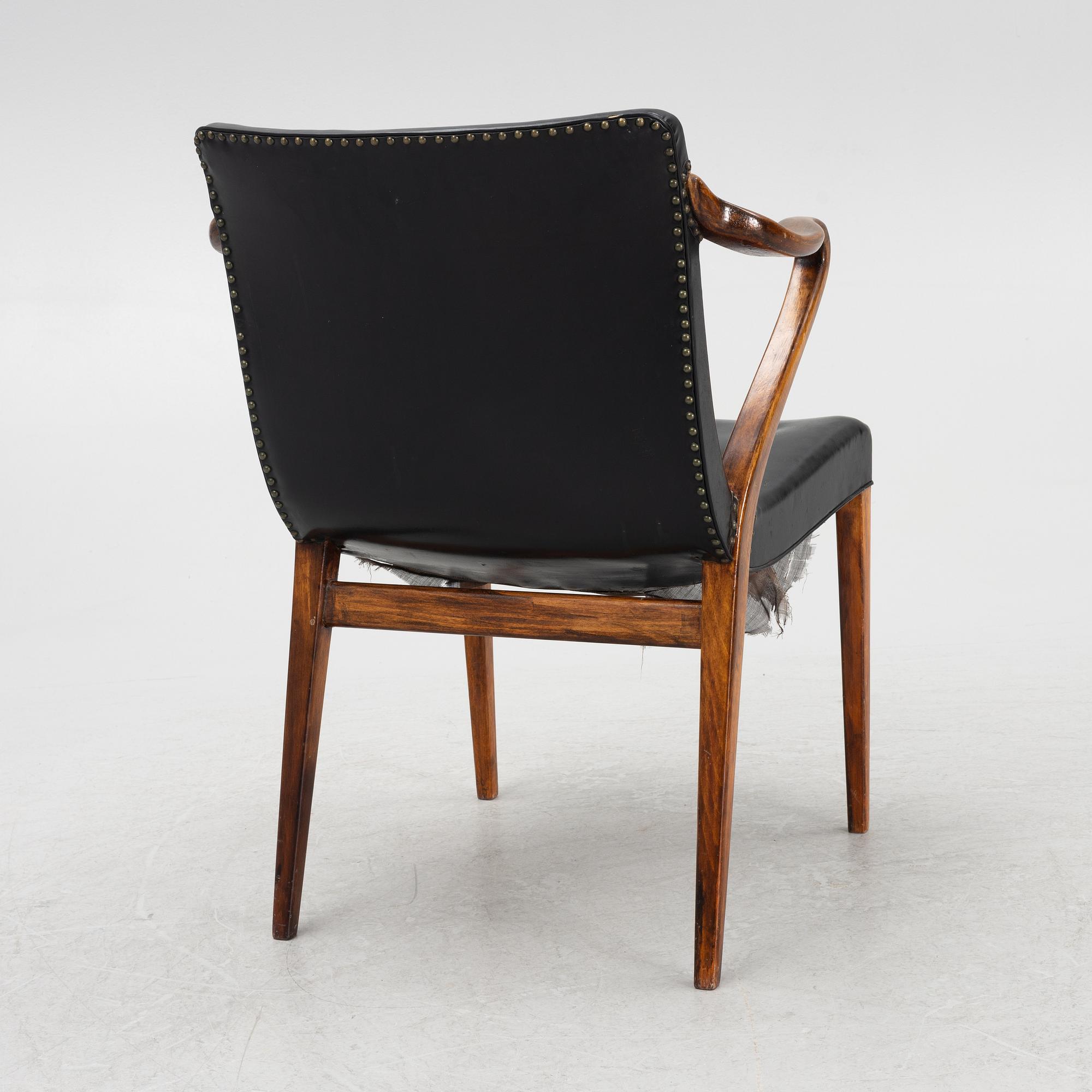 Axel Larsson, karmstol, modell "1208", Svenska Möbelfabrikerna Bodafors, 1930/40-tal.