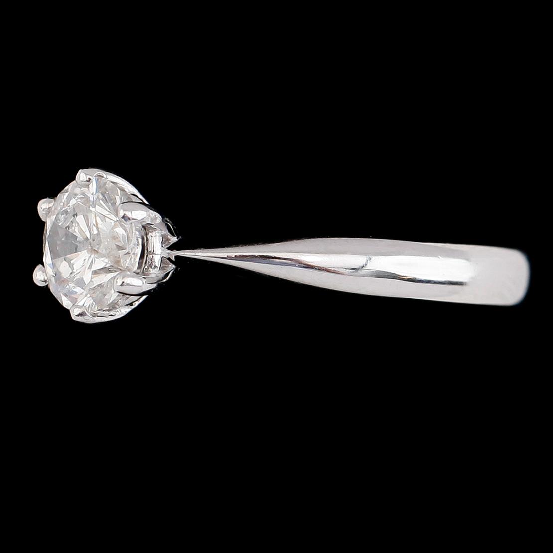 RING, 18K vitguld, briljantslipad diamanter ca 1.01 ct. Vikt ca 4 g.