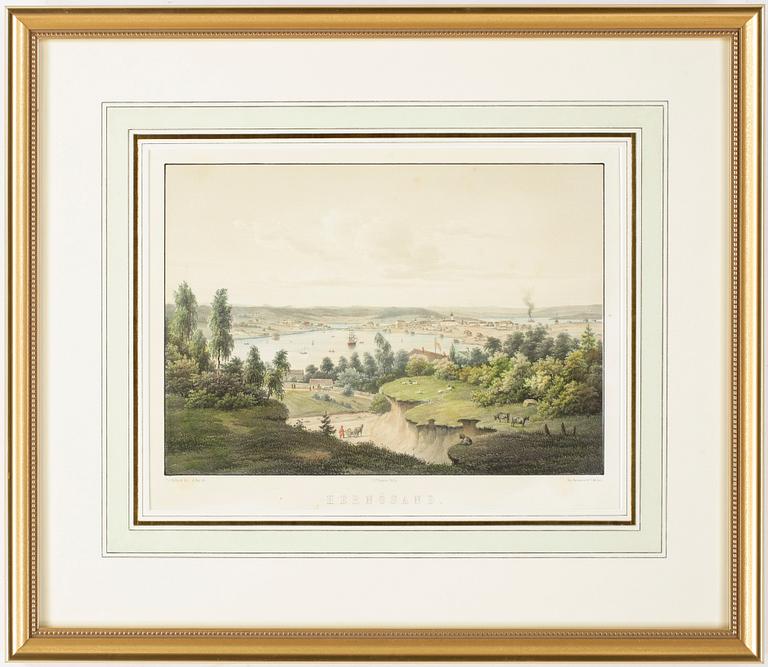 OKÄND KONSTNÄR 1800/1900-TAL. Kolorerat kopparstick.