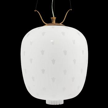 TAKLAMPA, möjligen Orrefors, omkring 1900-talets mitt. Höjd 54 cm.