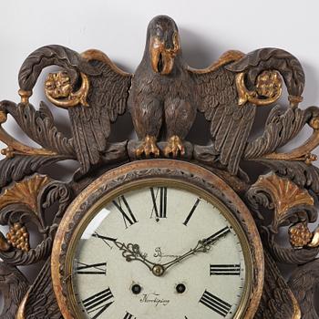 Adolph Bjurman, wall clock, late Gustavian, Norrköping (active 1783-1812).