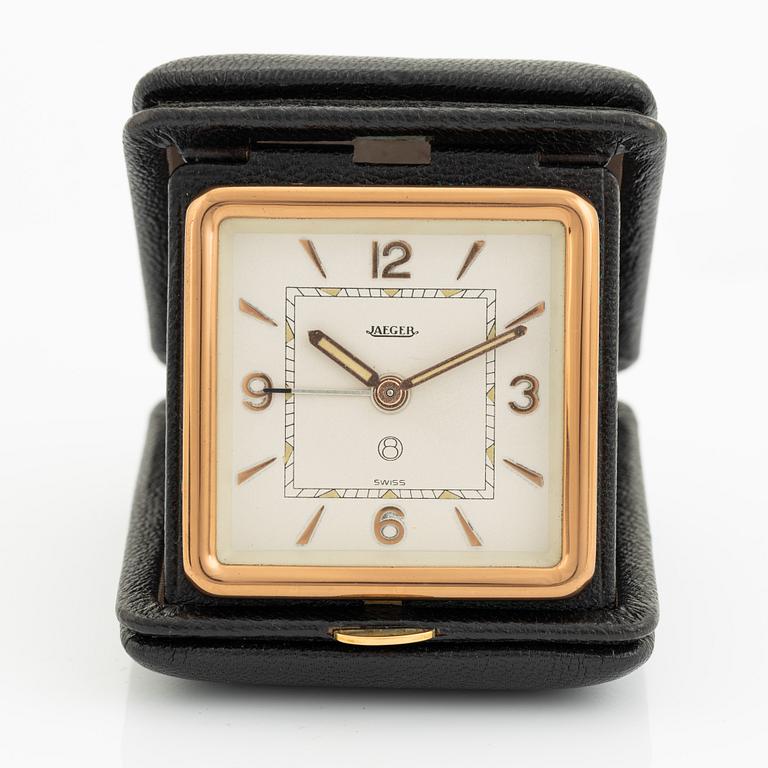 Jaeger, travel alarm clock, 72 x 85 x 34 mm.