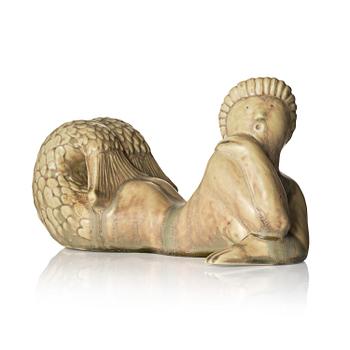 92. Stig Lindberg, a stoneware sculpture of a mermaid, "Najad", Gustavsberg, Sweden 1940s.