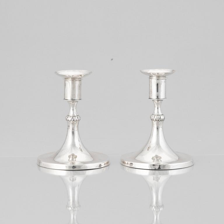 A pair of  Gustavian candlesticks, mark of Mikael Nyberg, Stockholm 1787.