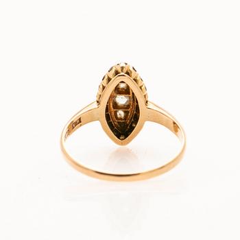 Ring, 18K gold, rose-cut diamonds, K. Anderson, 1896.