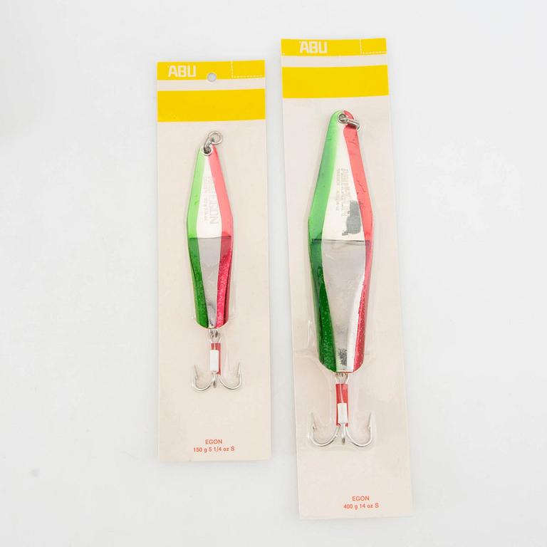 Various fishing lures, approx. 24 pcs, Abu, late 20th century.