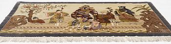 A figural rug/wall hanging, China, silk, old, c. 120 x 210 cm.