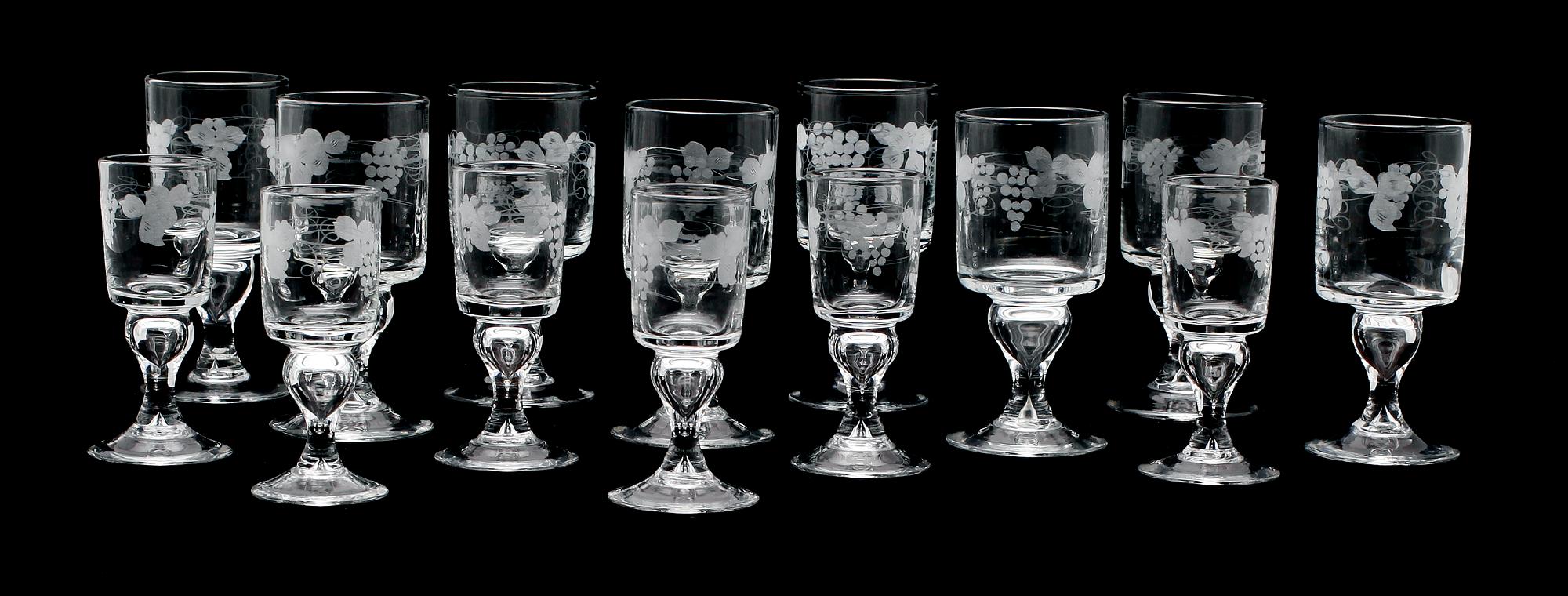 SERVISGLAS, 14 delar, "Swedish old", Reijmyre.