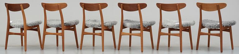 STOLAR, 6 st, "ch 30", Hans J Wegner, Carl Hansen, Danmark 1950-60-tal.