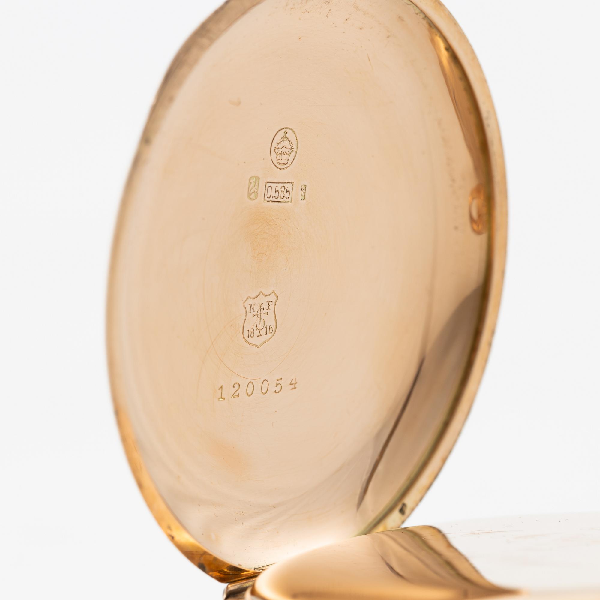 J.W Grönbäck, Stockholm, fickur, savonett, 51 mm.