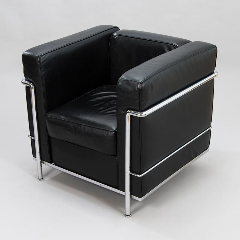 LE CORBUSIER, PIERRE JEANNERET & CHARLOTTE PERRIAND, a 'LC2' arm chair, Cassina, Italy.