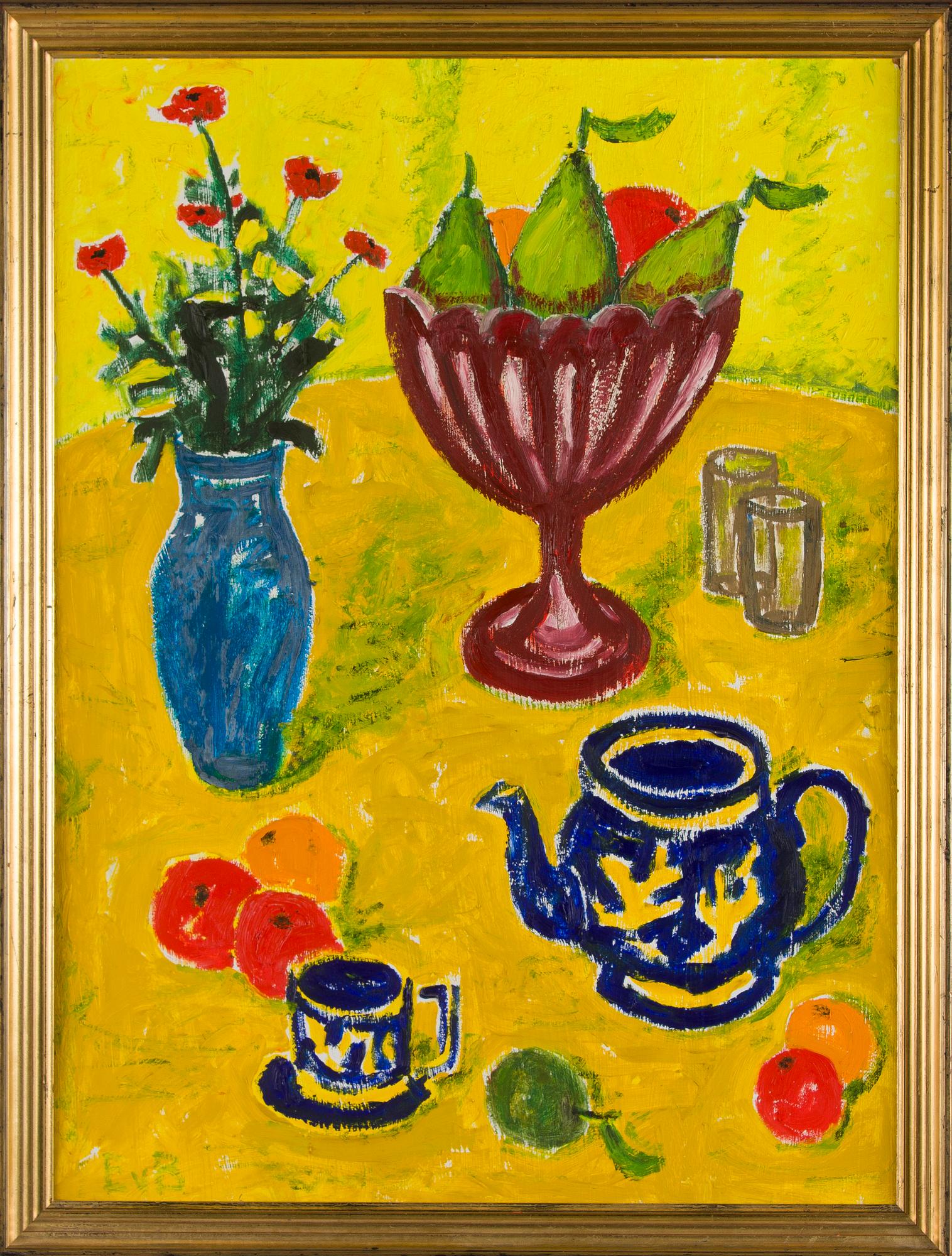 Eero von Boehm, Still Life Against a Yellow Background.