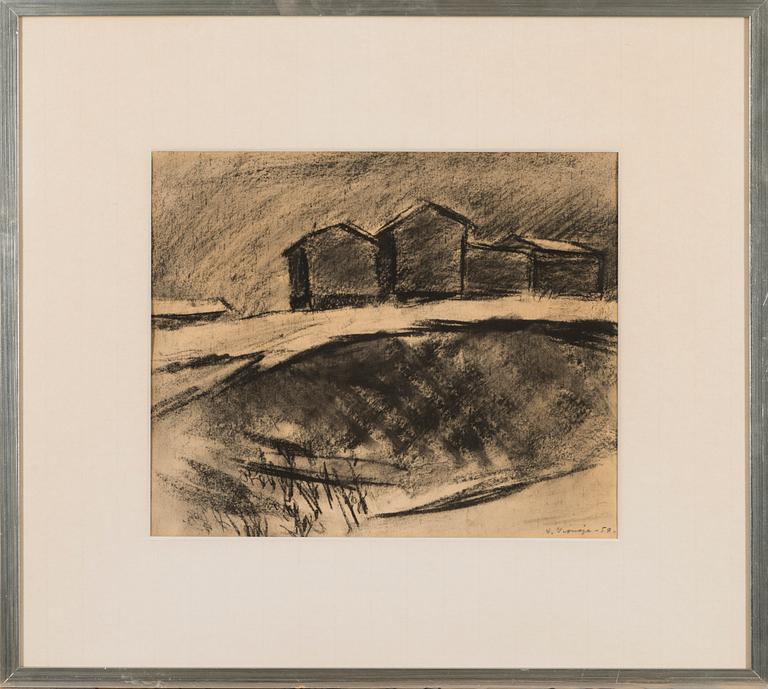 VEIKKO VIONOJA, charcoal, signed and dated.