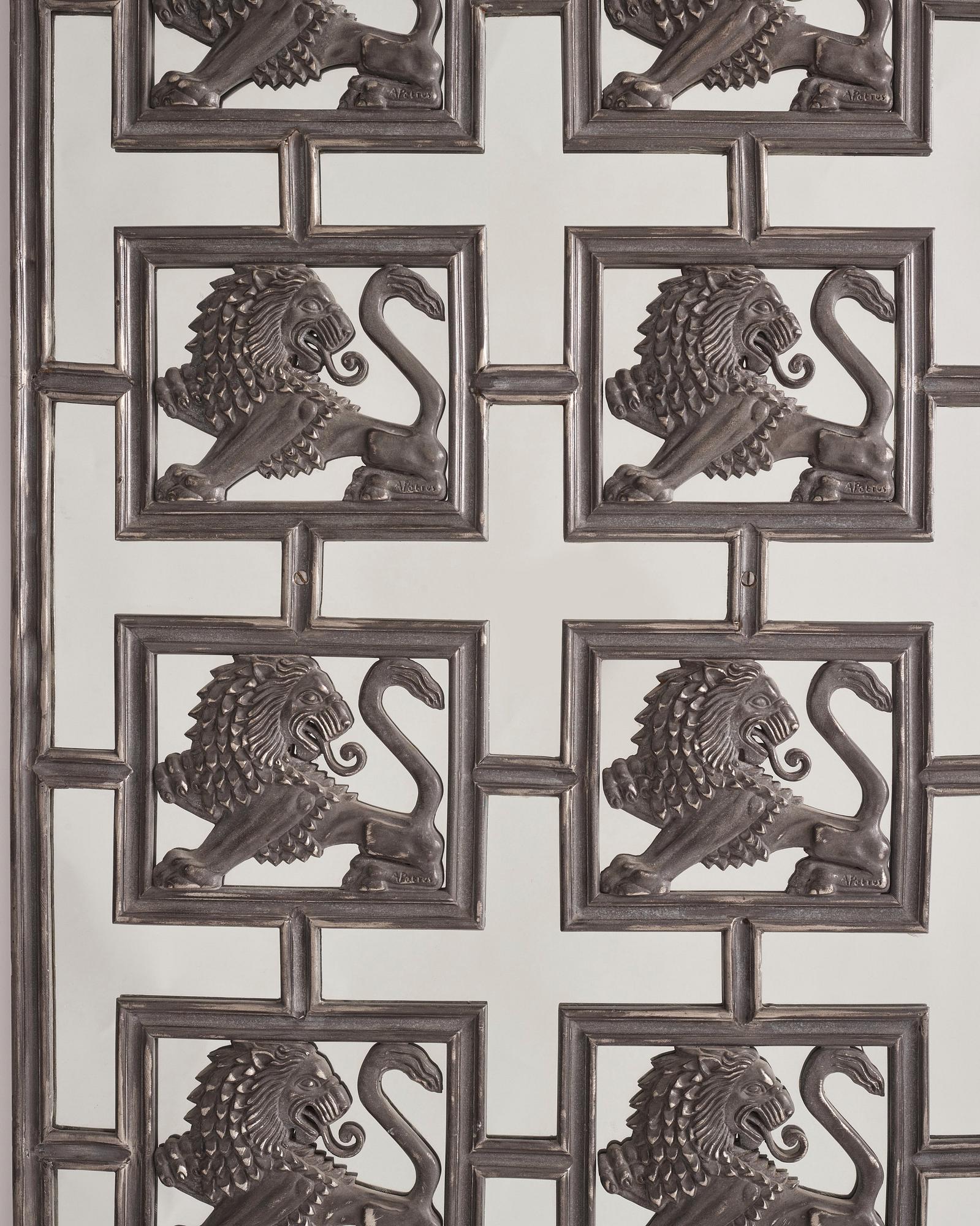 Uno Åhrén & Anna Petrus, a pewter mirror,  Svenskt Tenn, Stockholm, model 516, designed in 1927.