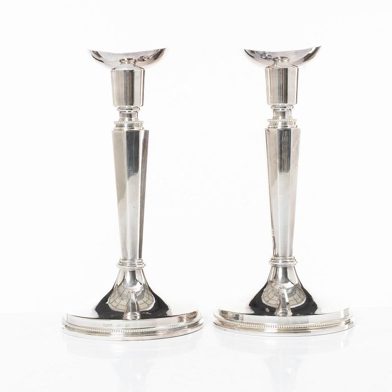 Ljusstakar, ett par, silver, MGAB, Uppsala, 1967.