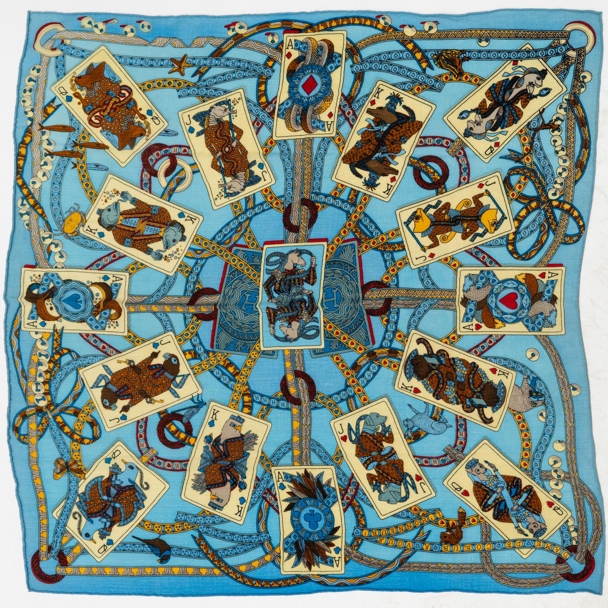 Hermès, sjal, "Dame de Coeur".