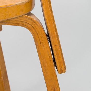 Alvar Aalto, tuoleja, 2 kpl, malli 69, O.Y. Huonekalu- ja Rakennustyötehdas A.B. 1900-luvun puoliväli.