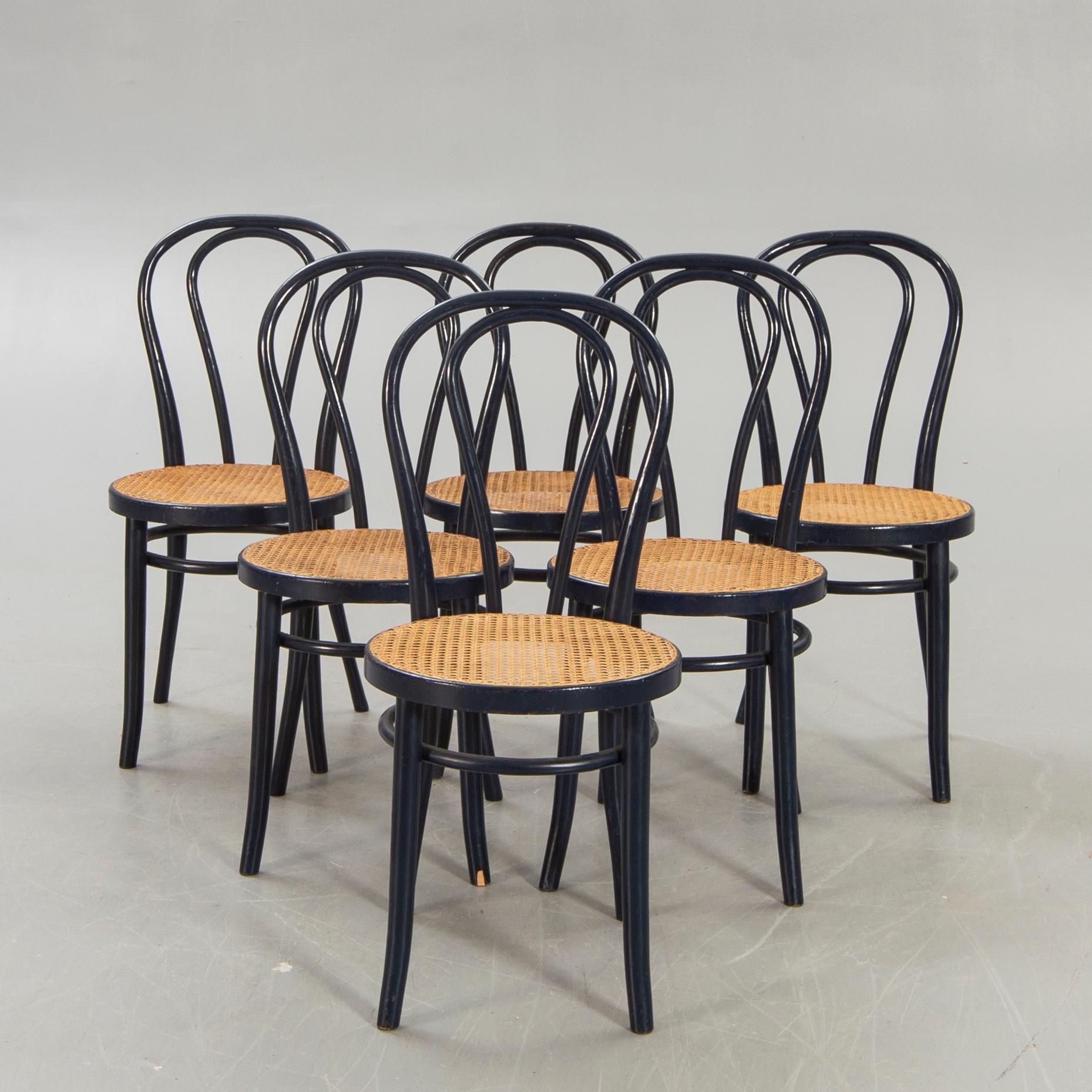 A swt of six chairs mid1900s/second half.
